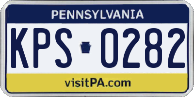 PA license plate KPS0282