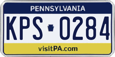 PA license plate KPS0284