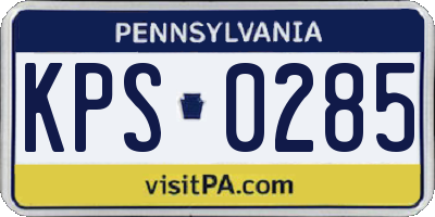 PA license plate KPS0285