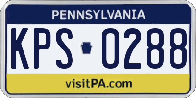 PA license plate KPS0288