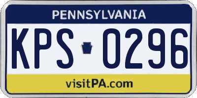 PA license plate KPS0296