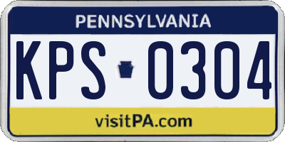 PA license plate KPS0304
