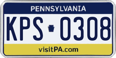 PA license plate KPS0308
