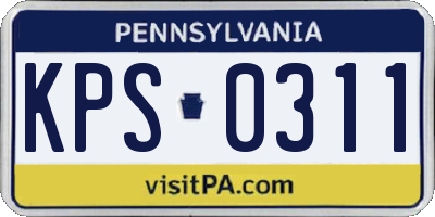 PA license plate KPS0311