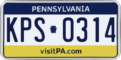 PA license plate KPS0314