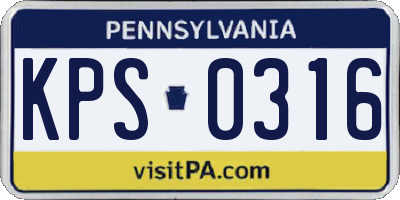PA license plate KPS0316