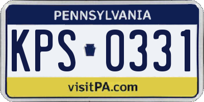 PA license plate KPS0331