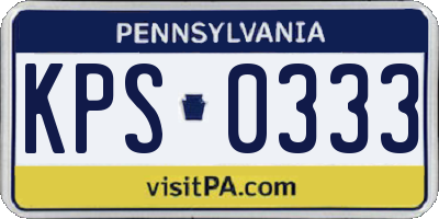 PA license plate KPS0333