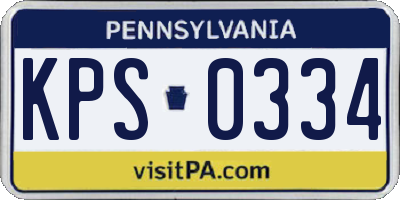 PA license plate KPS0334
