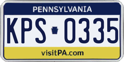 PA license plate KPS0335