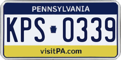 PA license plate KPS0339