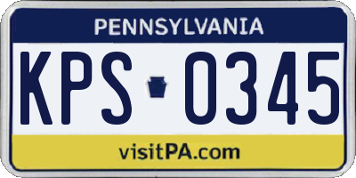 PA license plate KPS0345