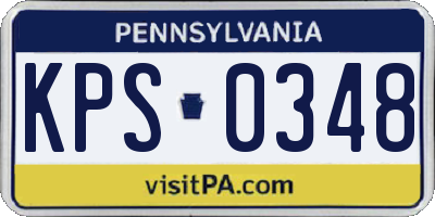 PA license plate KPS0348