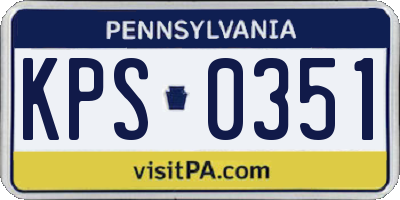 PA license plate KPS0351
