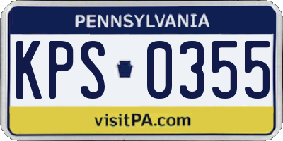 PA license plate KPS0355