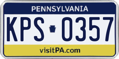 PA license plate KPS0357