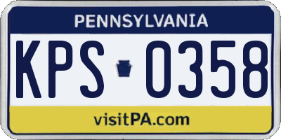 PA license plate KPS0358