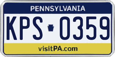 PA license plate KPS0359