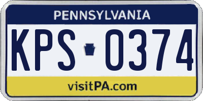 PA license plate KPS0374