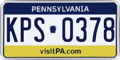PA license plate KPS0378