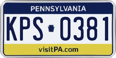 PA license plate KPS0381
