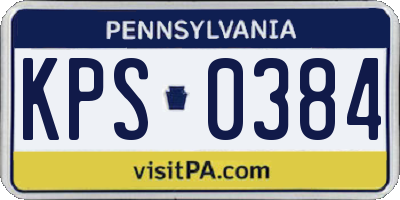 PA license plate KPS0384