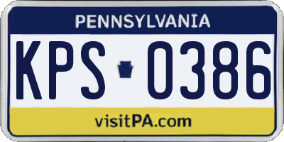 PA license plate KPS0386