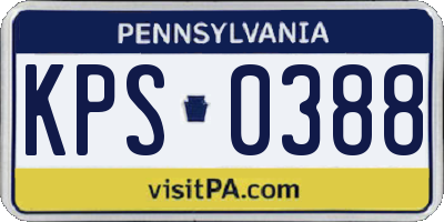 PA license plate KPS0388