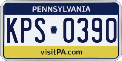 PA license plate KPS0390
