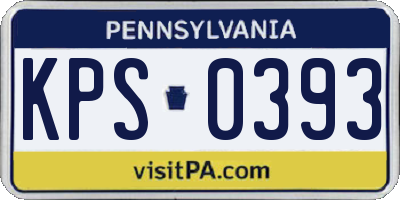 PA license plate KPS0393