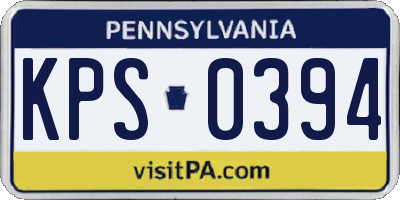 PA license plate KPS0394