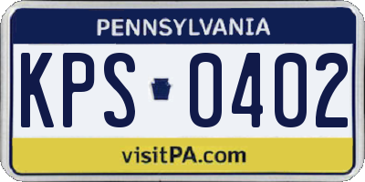 PA license plate KPS0402