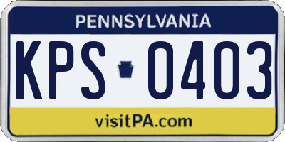 PA license plate KPS0403