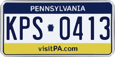 PA license plate KPS0413