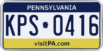 PA license plate KPS0416