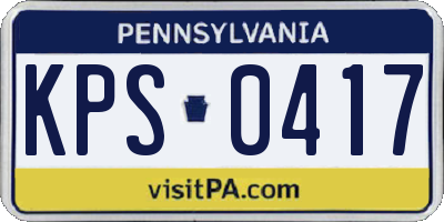 PA license plate KPS0417