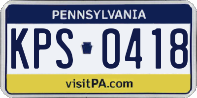 PA license plate KPS0418