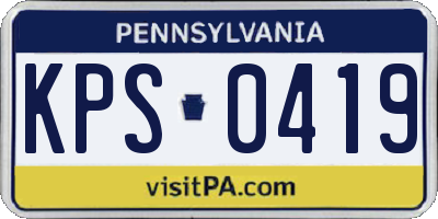 PA license plate KPS0419
