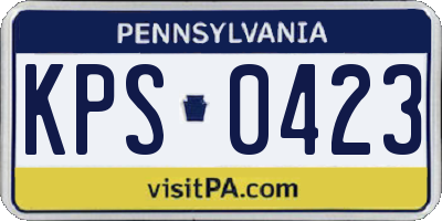 PA license plate KPS0423