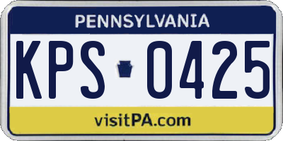 PA license plate KPS0425