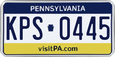 PA license plate KPS0445