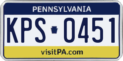 PA license plate KPS0451