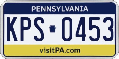 PA license plate KPS0453