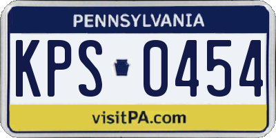 PA license plate KPS0454