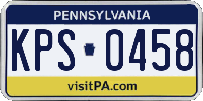 PA license plate KPS0458