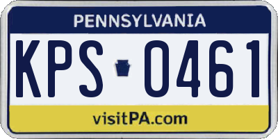 PA license plate KPS0461