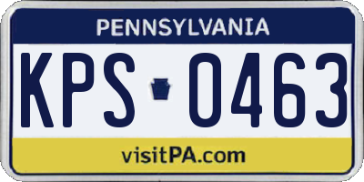 PA license plate KPS0463