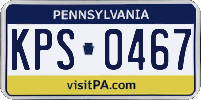 PA license plate KPS0467
