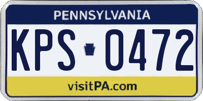 PA license plate KPS0472