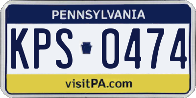 PA license plate KPS0474